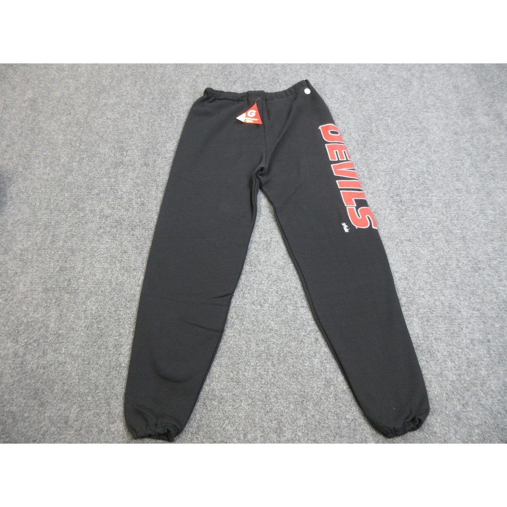 VINTAGE New Jersey Devils Pants Mens‎ Medium Black NHL Hockey Sweats Majestic